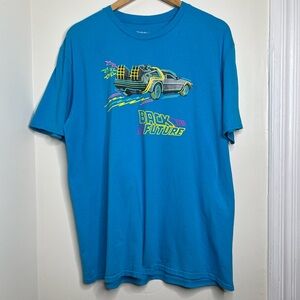 Universal Studios Back to the Future T Shirt Blue Men’s XL DeLorean Retro McFly